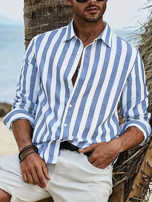 Men’s Striped Long Sleeve Shirt for All-Day Style