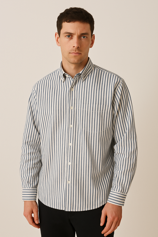 Men’s Striped Long Sleeve Shirt for Year-Round Wear