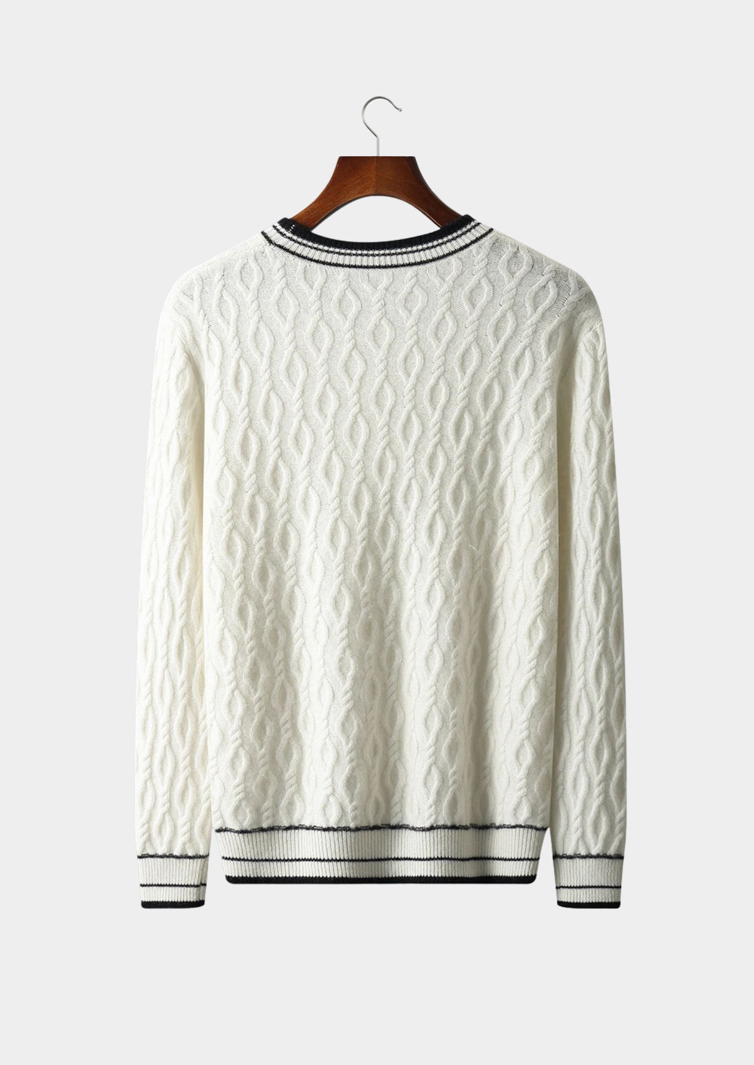 Men's Striped Trim Crew Neck Sweater for All Occasions