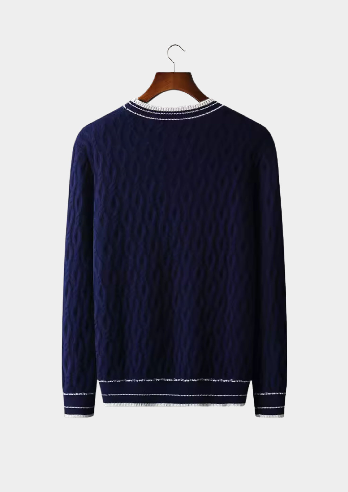 Men's Striped Trim Crew Neck Sweater for All Occasions