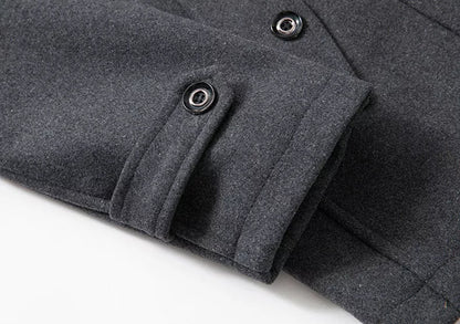 Men's Stylish Layered Long Jacket with Zip-In Insert