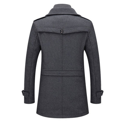 Men's Stylish Layered Long Jacket with Zip-In Insert