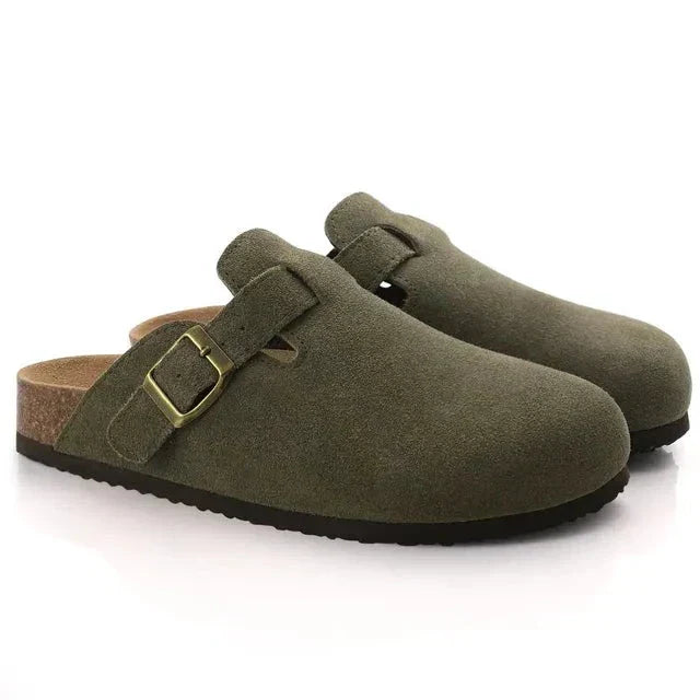 Men's Suede Buckle Clogs – Effortless Style for Any Occasion