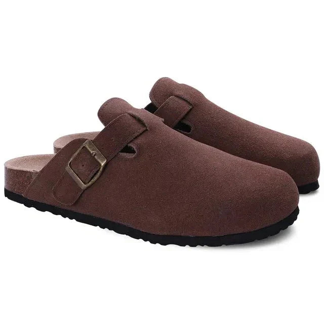 Men's Suede Buckle Clogs – Effortless Style for Any Occasion
