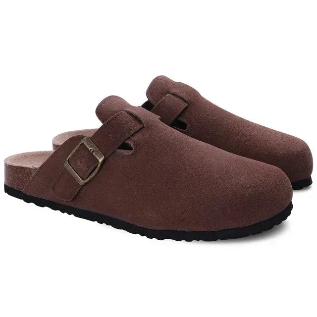 Men's Suede Buckle Clogs – Effortless Style for Any Occasion