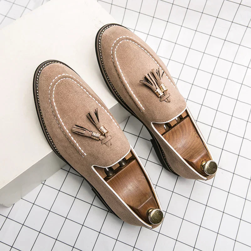 Men's Suede Tassel Moccasins for Smart Events