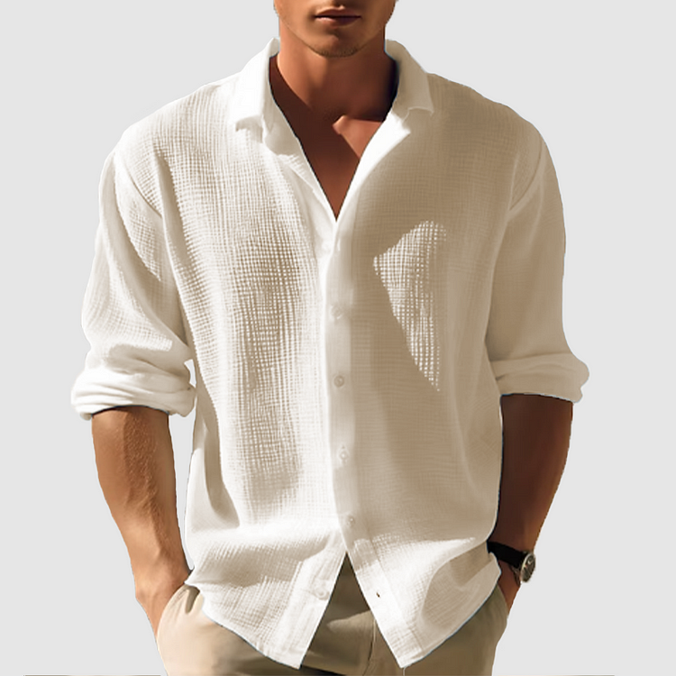 Men's Summer Button-Down Shirt - Ideal for Outdoor Events