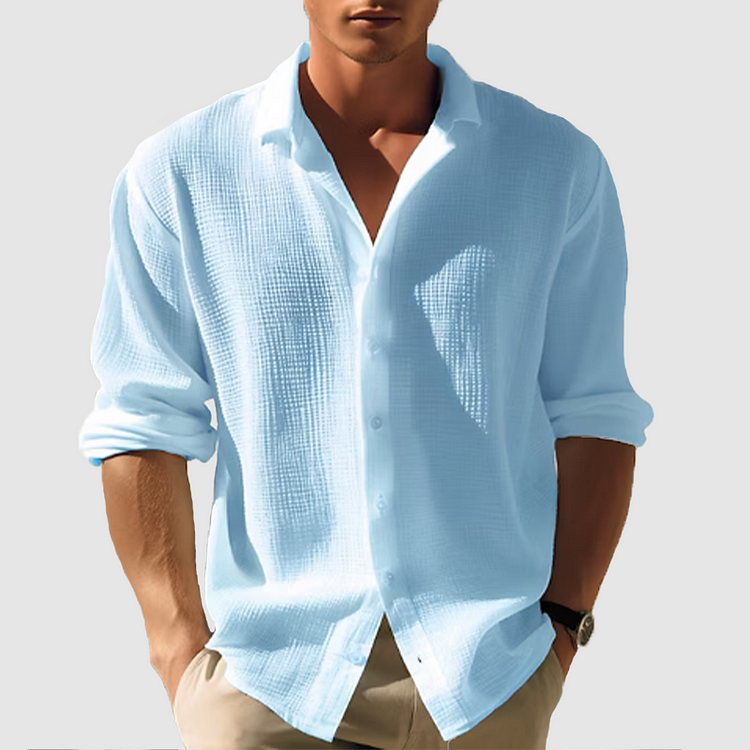 Men's Summer Button-Down Shirt - Ideal for Outdoor Events