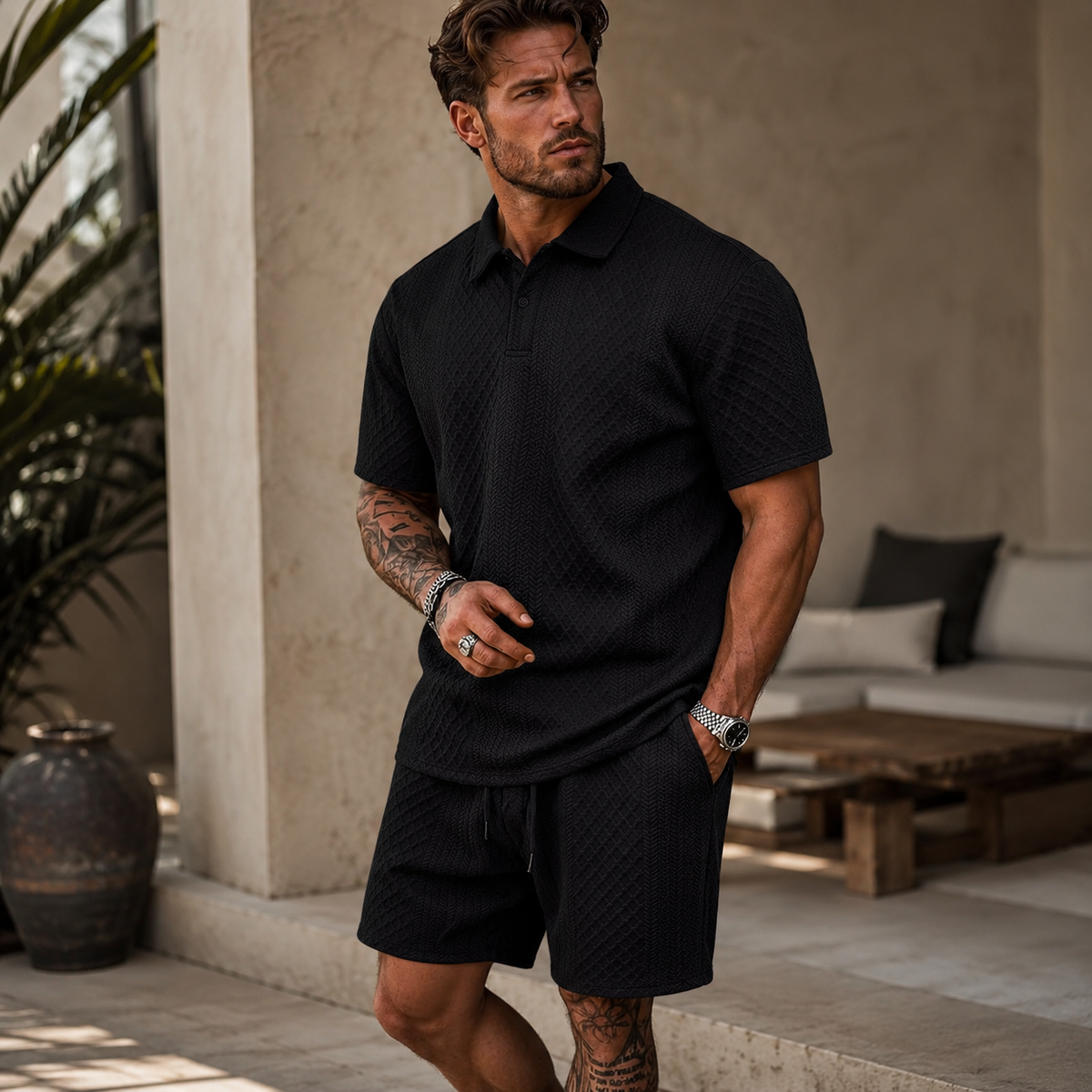 Men's Summer Two Piece Set | Coordinated Polo & Shorts