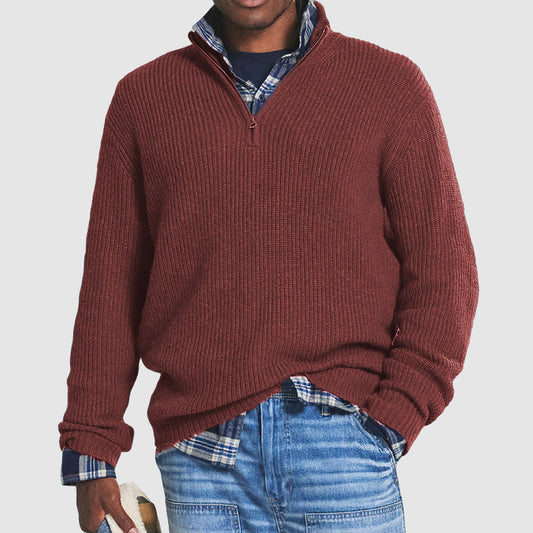Men's Sweater | Quarter-Zip Ribbed Collar
