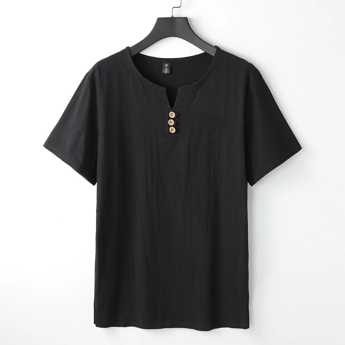 Men's T-Shirt | Button-Neck Relaxed Fit