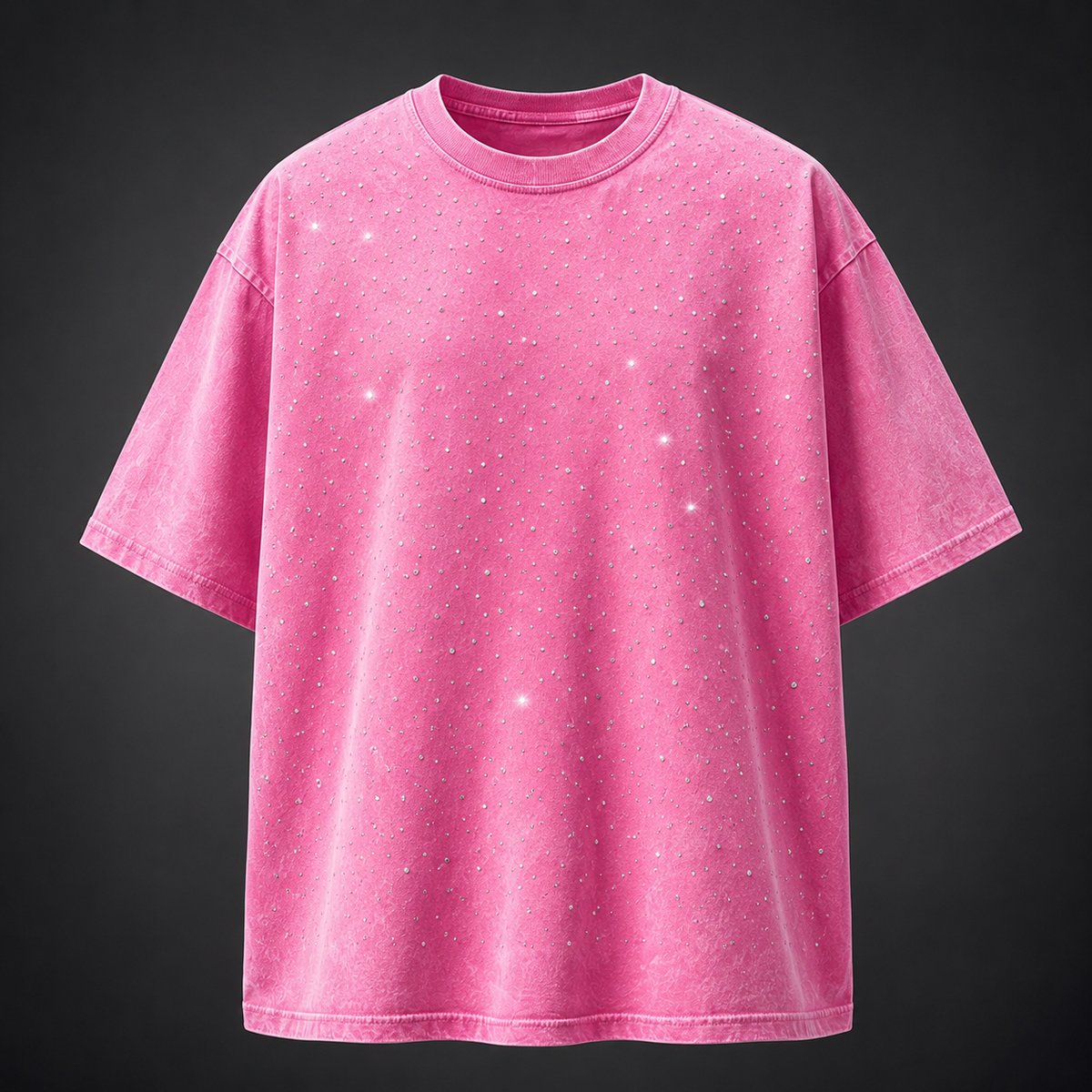 Men's T-Shirt | Rhinestone Detail Oversized Fit
