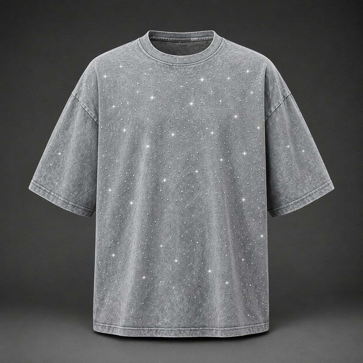 Men's T-Shirt | Rhinestone Detail Oversized Fit