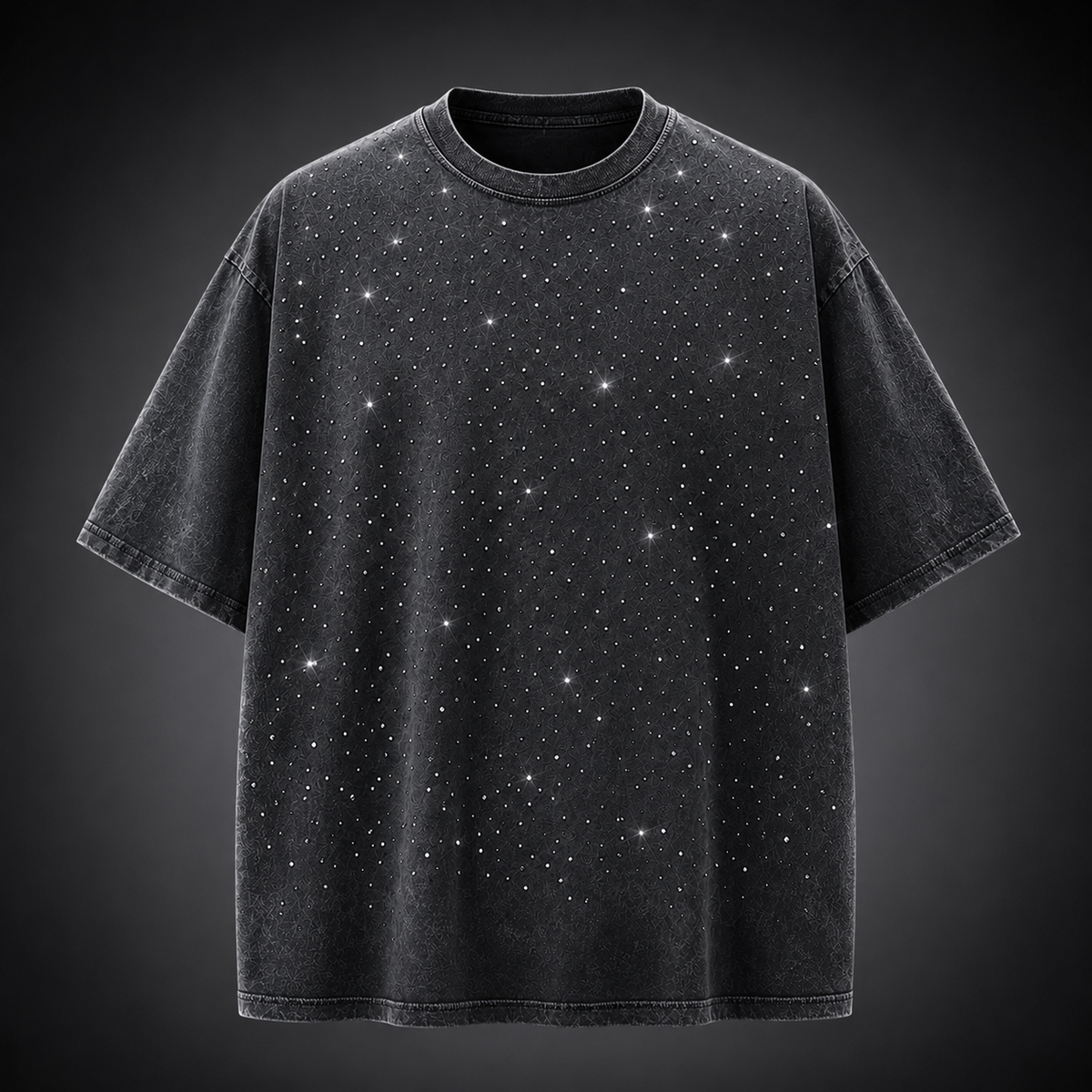 Men's T-Shirt | Rhinestone Detail Oversized Fit