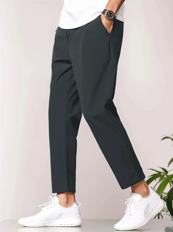 Men’s Tapered Travel Trousers with Elastic Waist – Ideal for Everyday Adventures