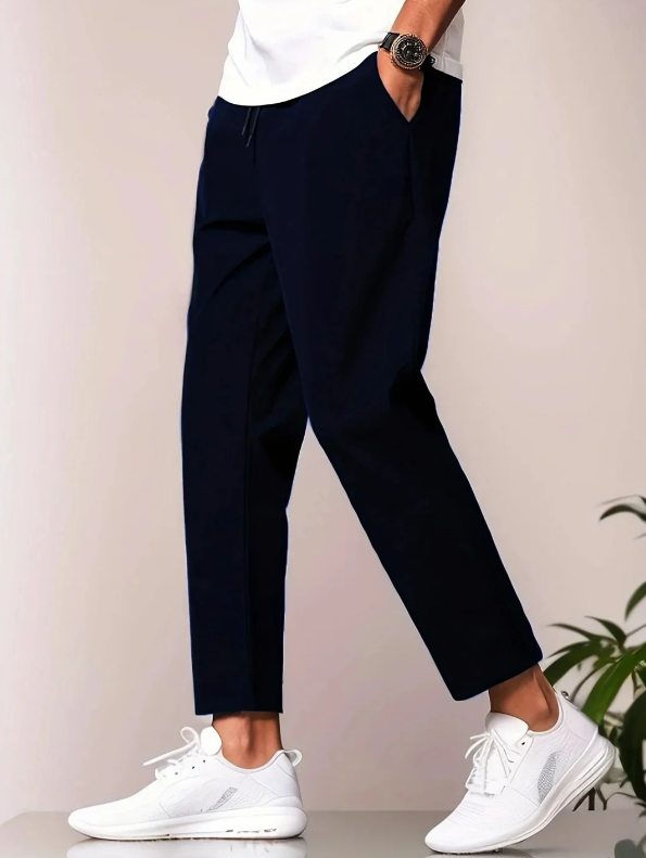 Men’s Tapered Travel Trousers with Elastic Waist – Ideal for Everyday Adventures