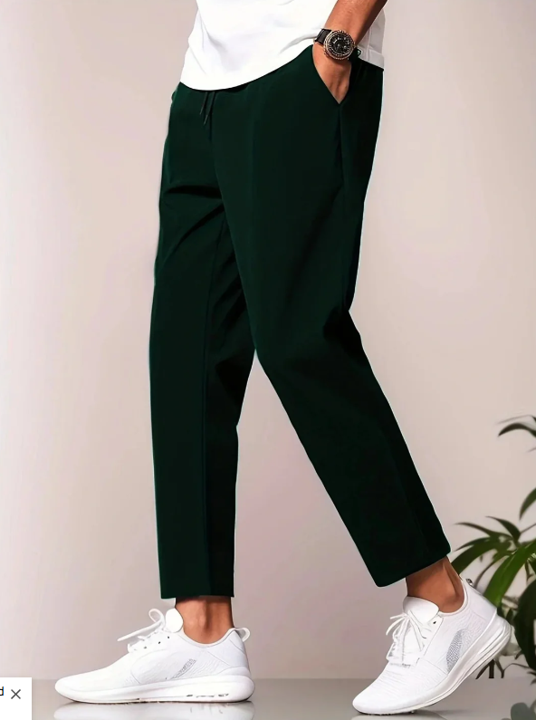 Men’s Tapered Travel Trousers with Elastic Waist – Ideal for Everyday Adventures