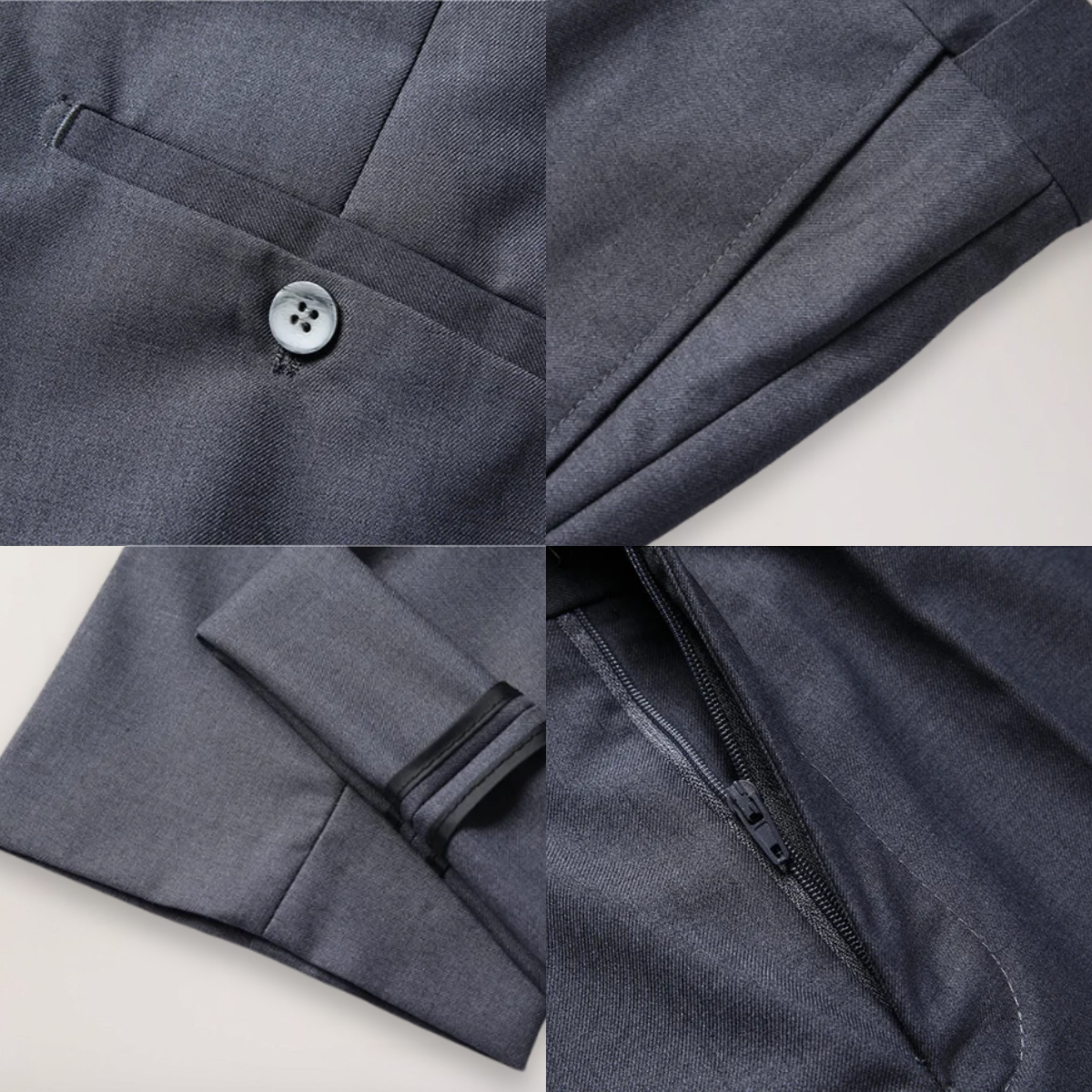 Men's Three-Piece Formal Suit - Classic Blazer, Waistcoat, and Trousers for Weddings and Events