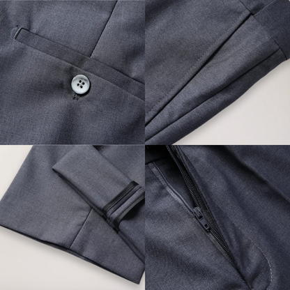 Men's Three-Piece Formal Suit - Classic Blazer, Waistcoat, and Trousers for Weddings and Events