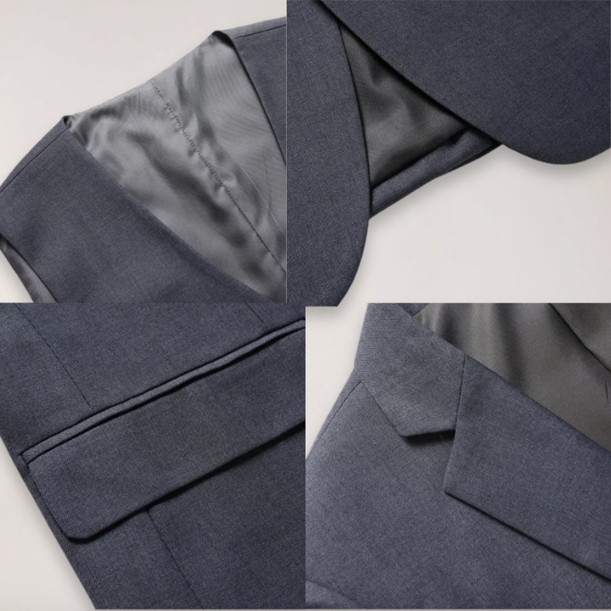 Men's Three-Piece Formal Suit - Classic Blazer, Waistcoat, and Trousers for Weddings and Events