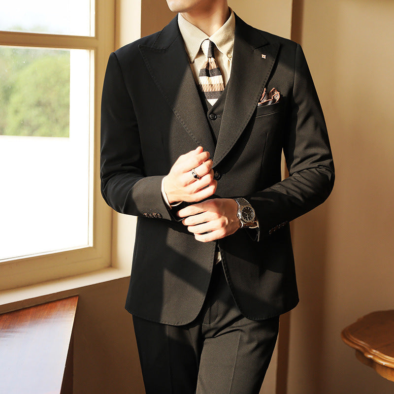 Men’s Three-Piece Formal Suit for Weddings & Events