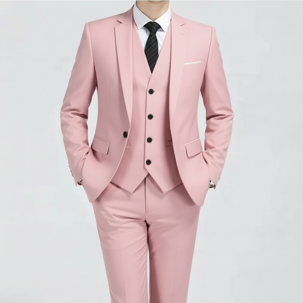 Men’s Black Three-Piece Suit for Formal Occasions