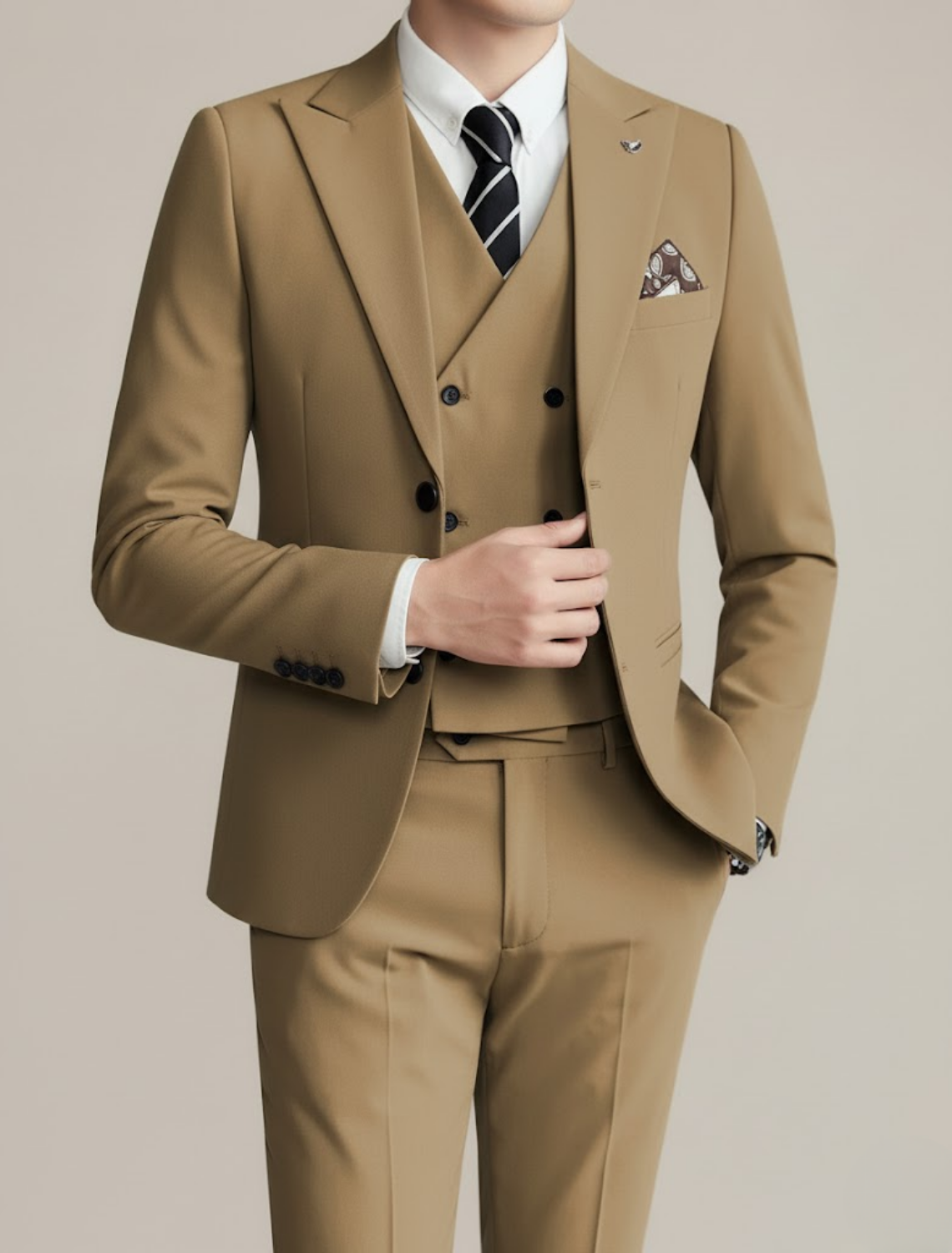 Men's Three-Piece Suit for Formal Events