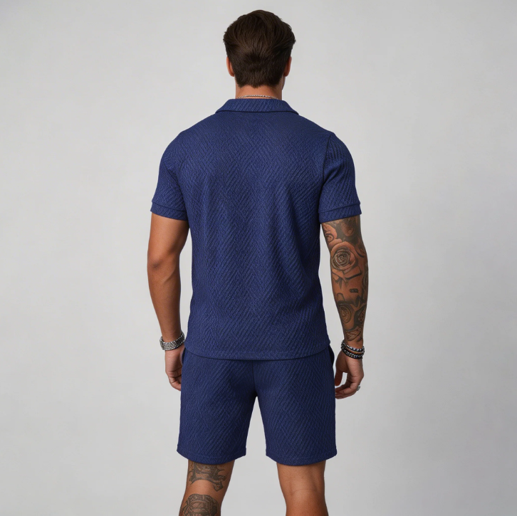 Men's Two Piece Summer Set | Matching Polo Shirt & Shorts Outfit
