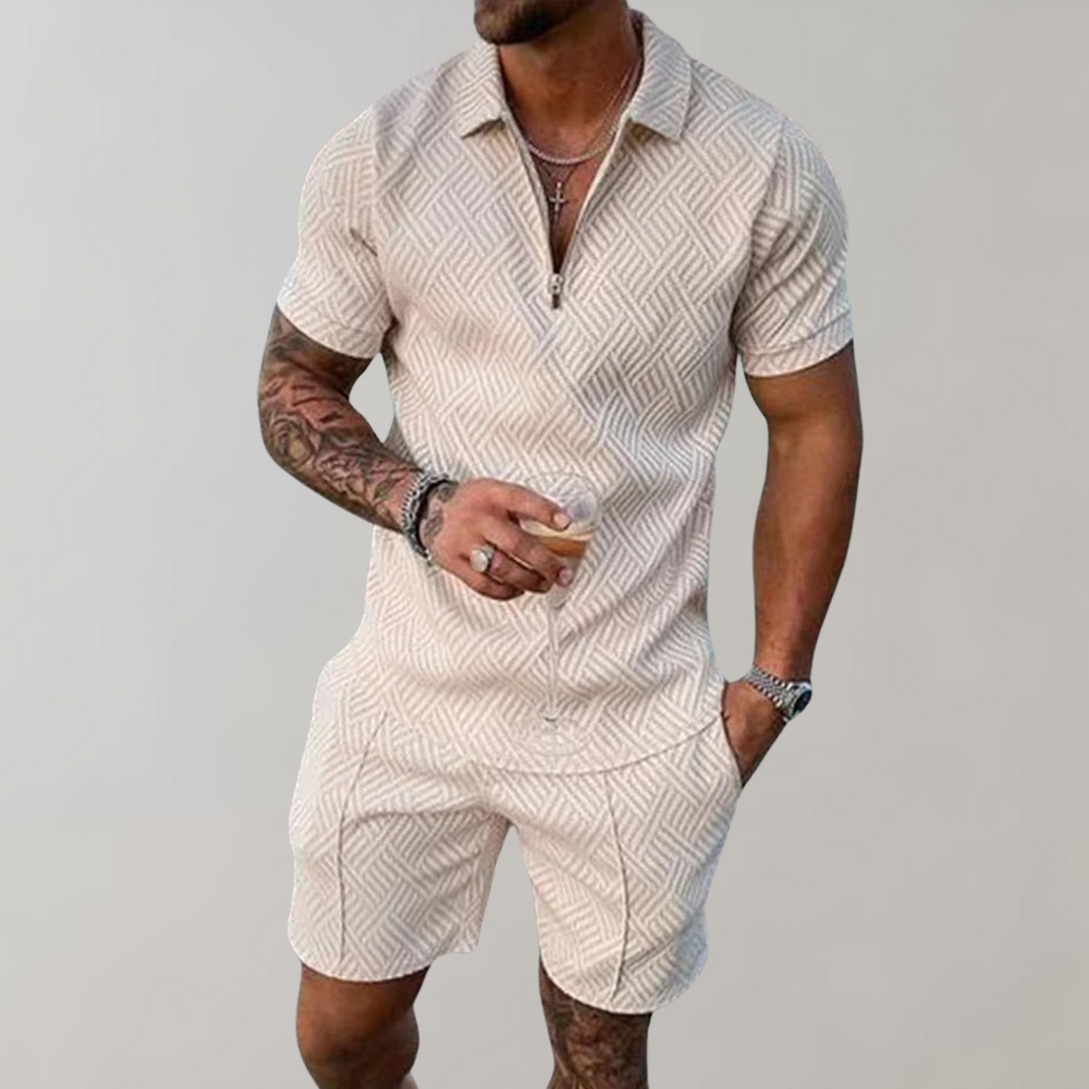 Men's Two Piece Summer Set | Matching Polo Shirt & Shorts Outfit