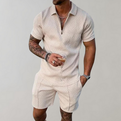 Men's Two Piece Summer Set | Matching Polo Shirt & Shorts Outfit