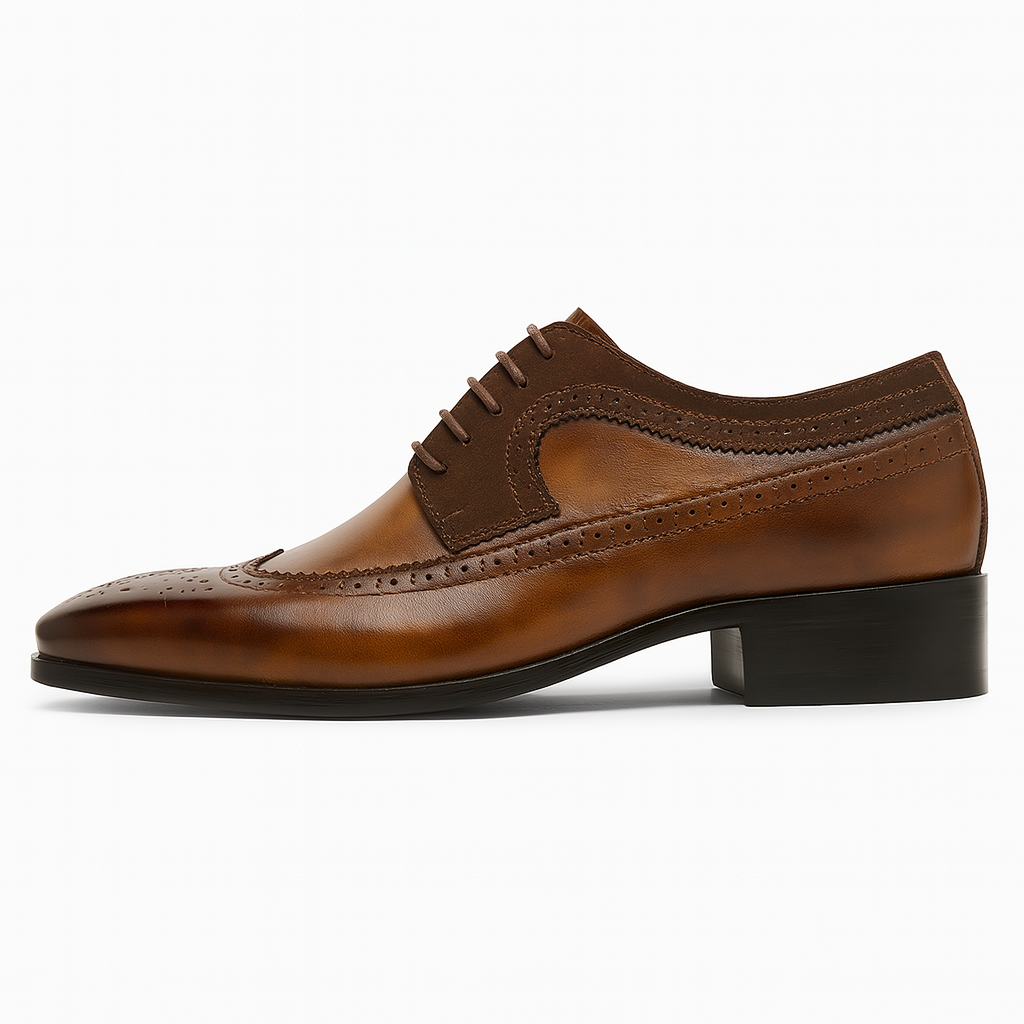 Men's Two-Tone Wingtip Brogue Oxford Shoes for Formal Events