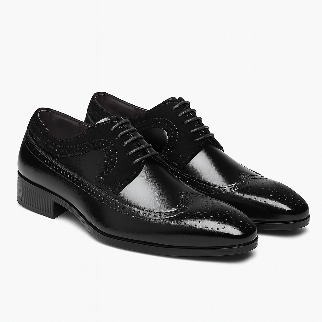Men's Two-Tone Wingtip Brogue Oxford Shoes for Formal Events