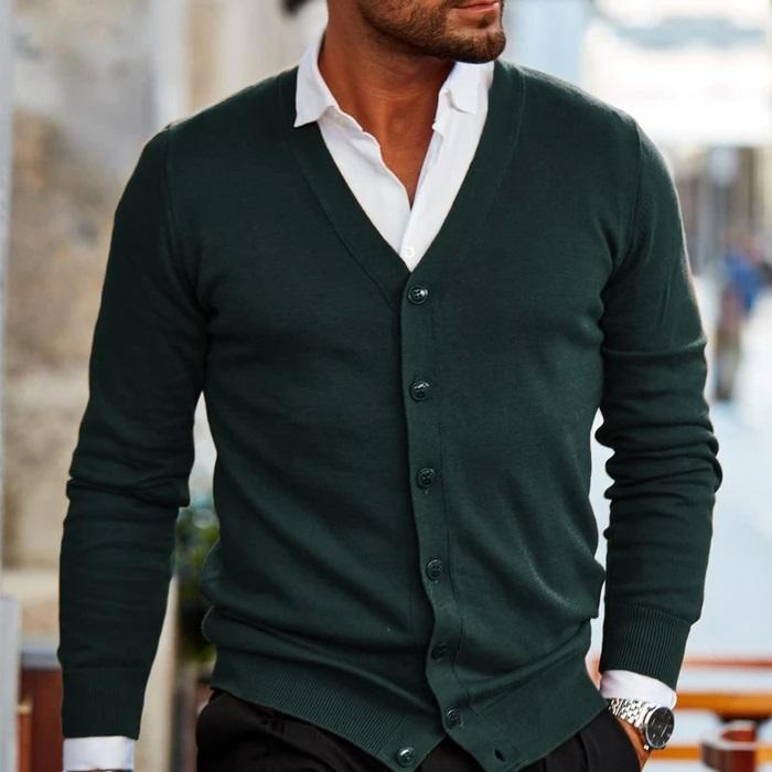 Men’s V-Neck Button Cardigan – Stylish Knitwear for Any Occasion