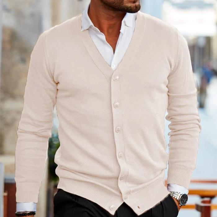 Men’s V-Neck Button Cardigan – Stylish Knitwear for Any Occasion