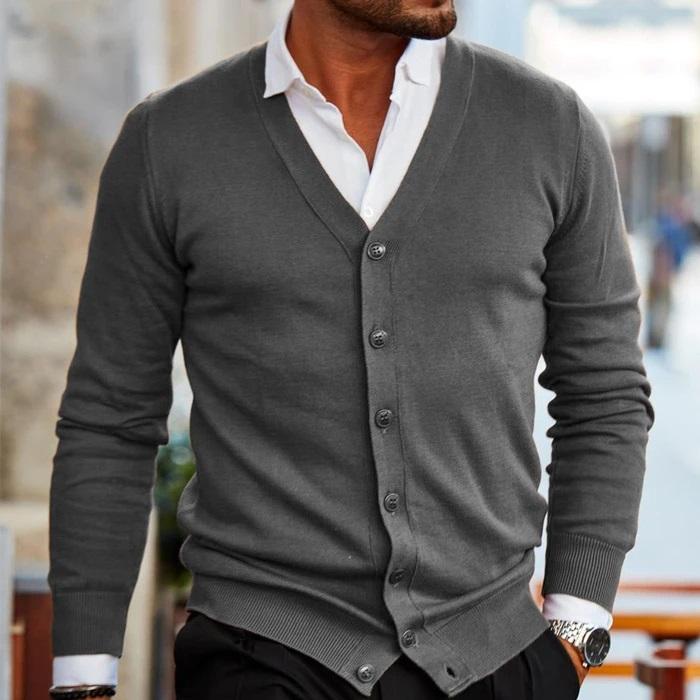 Men’s V-Neck Button Cardigan – Stylish Knitwear for Any Occasion