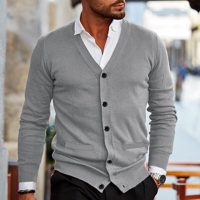 Men’s V-Neck Button Cardigan – Stylish Knitwear for Any Occasion
