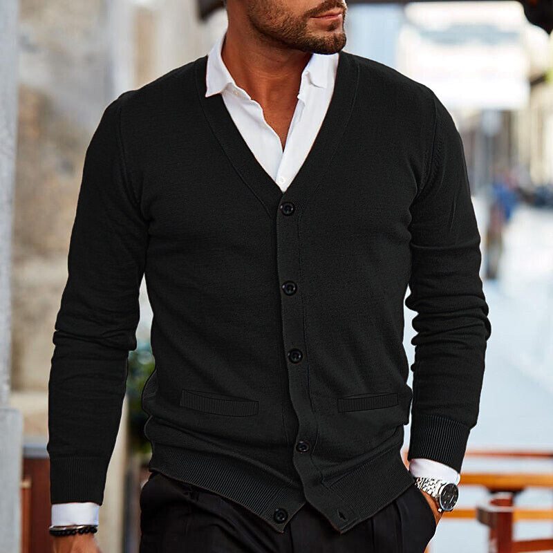 Men’s V-Neck Button Cardigan – Stylish Knitwear for Any Occasion