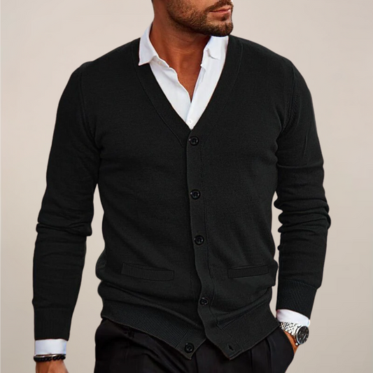 Men’s V-Neck Button Cardigan – Stylish Knitwear for Work & Events