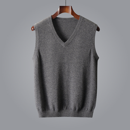Men’s V-Neck Knit Vest for Smart Casual Wear