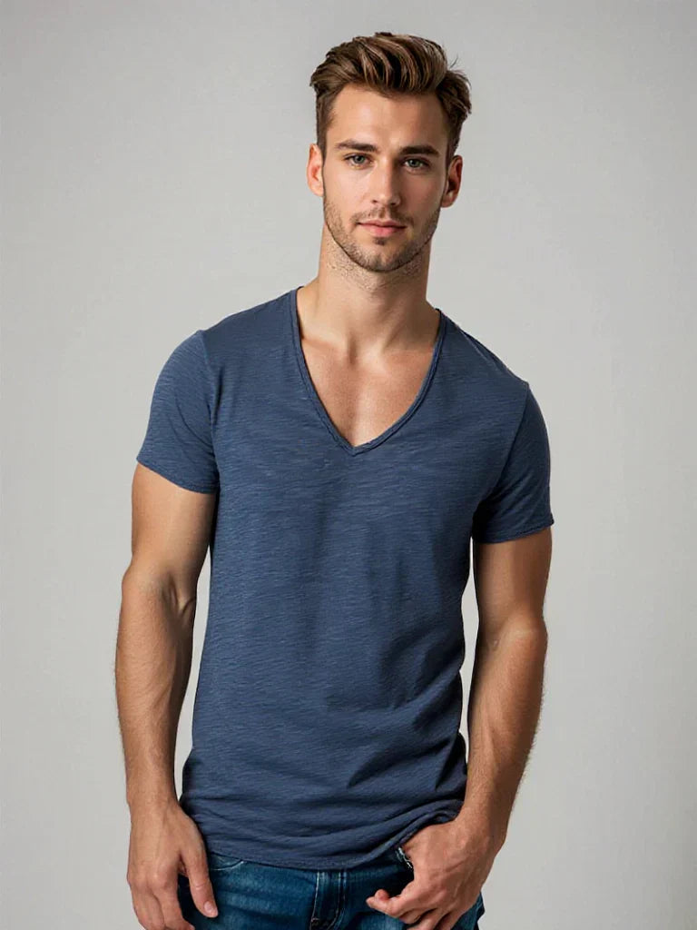 Men's V-Neck T-Shirt | Breathable & Versatile Everyday Style