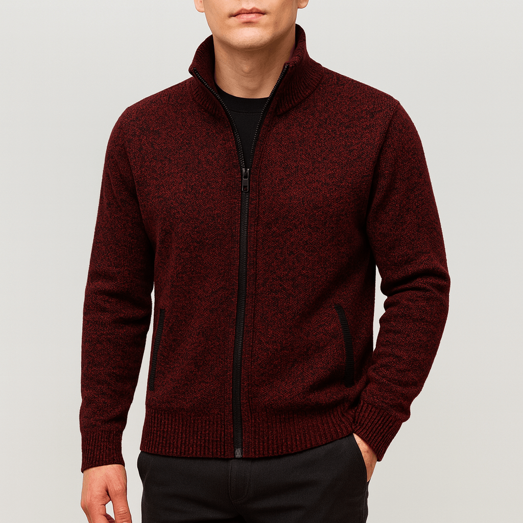 Men’s Zip-Collar Cardigan – Stylish Knit for Any Occasion