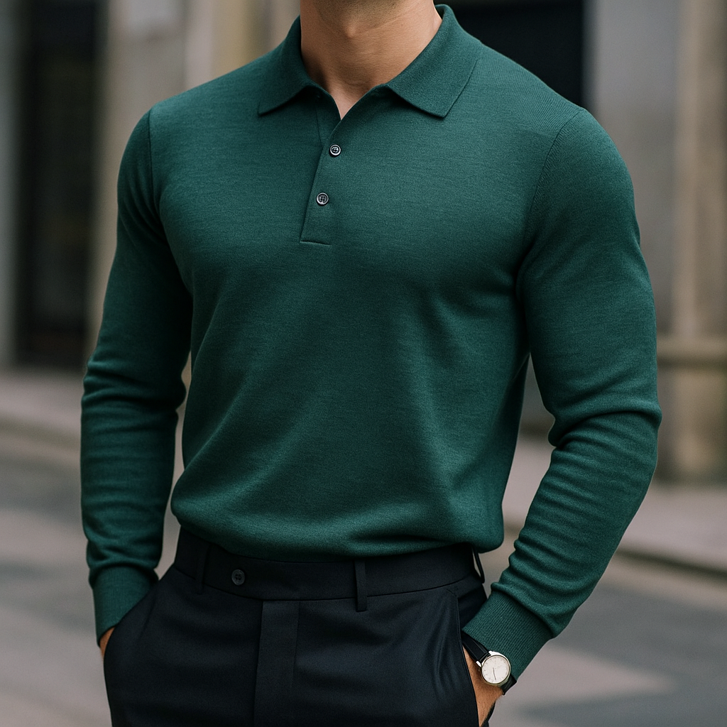 Merino Wool Polo Shirt for Men 6