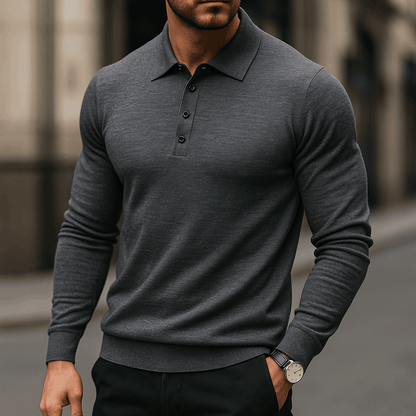 Merino Wool Polo Shirt for Men 7