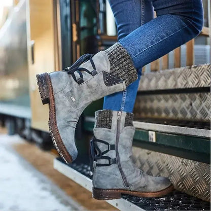 Mid-Calf Strass-Embellished Boots for Women – Stylish & Warm 3