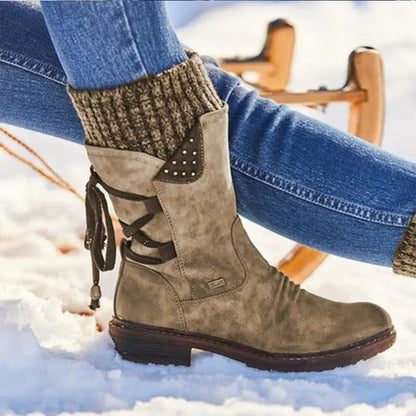 Mid-Calf Strass-Embellished Boots for Women – Stylish & Warm 4