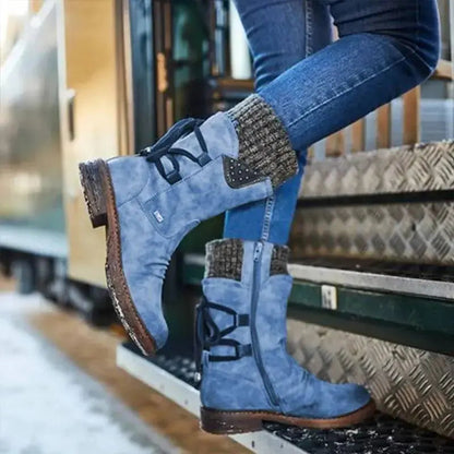 Mid-Calf Strass-Embellished Boots for Women – Stylish & Warm 7