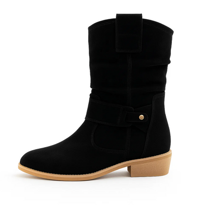 Women's Low Heel Ankle Boots Side Zip Booties Minimalist Design 10