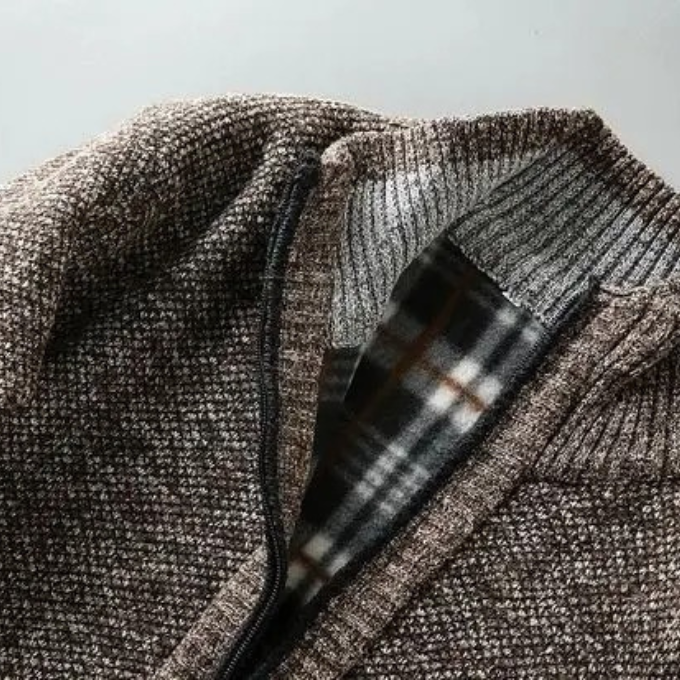 Men's Plaid Shirt Jacket Full Zip Ribbed Collar with Brushed Lining 9