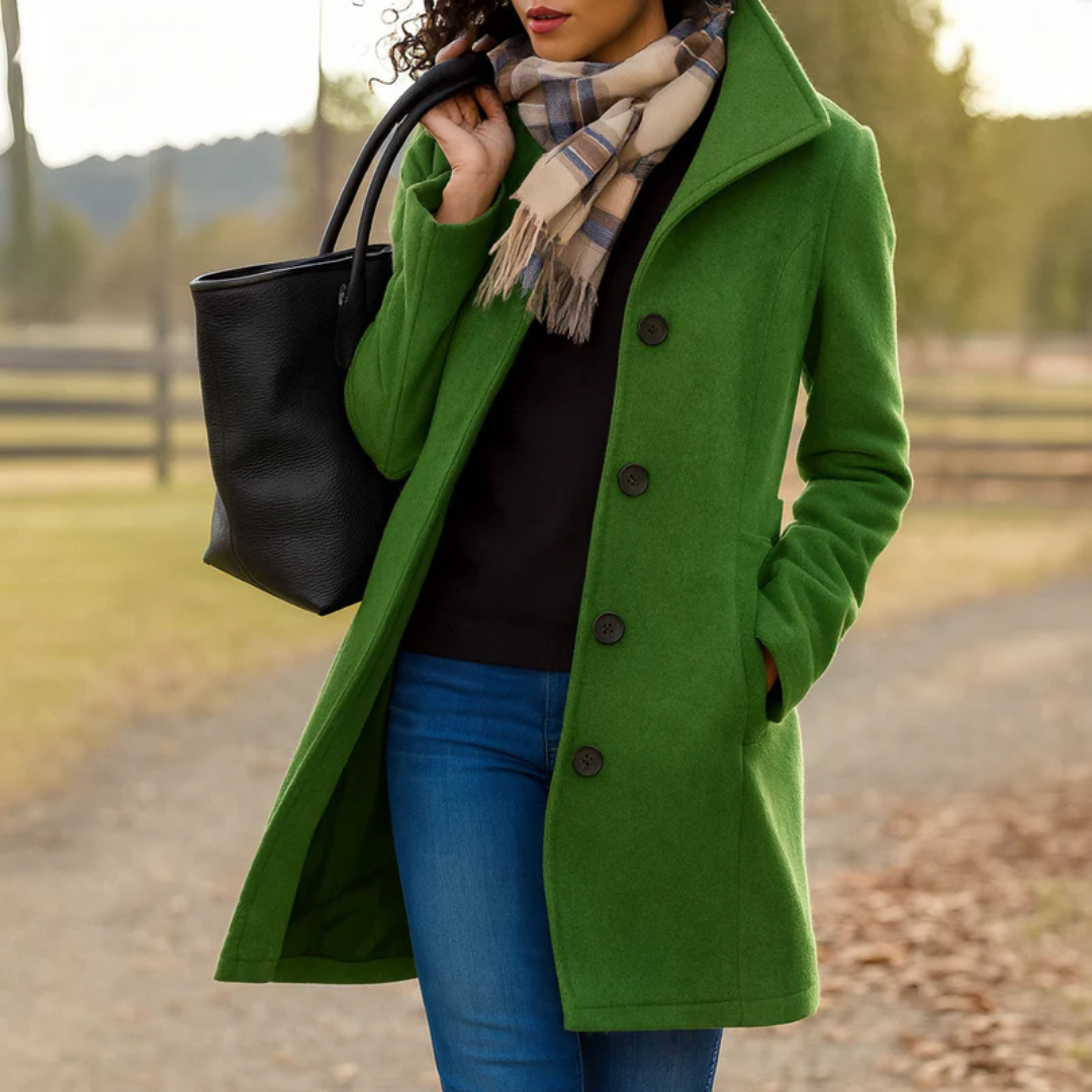 Women's Heritage Coat Button Front Straight Cut Overcoat 6