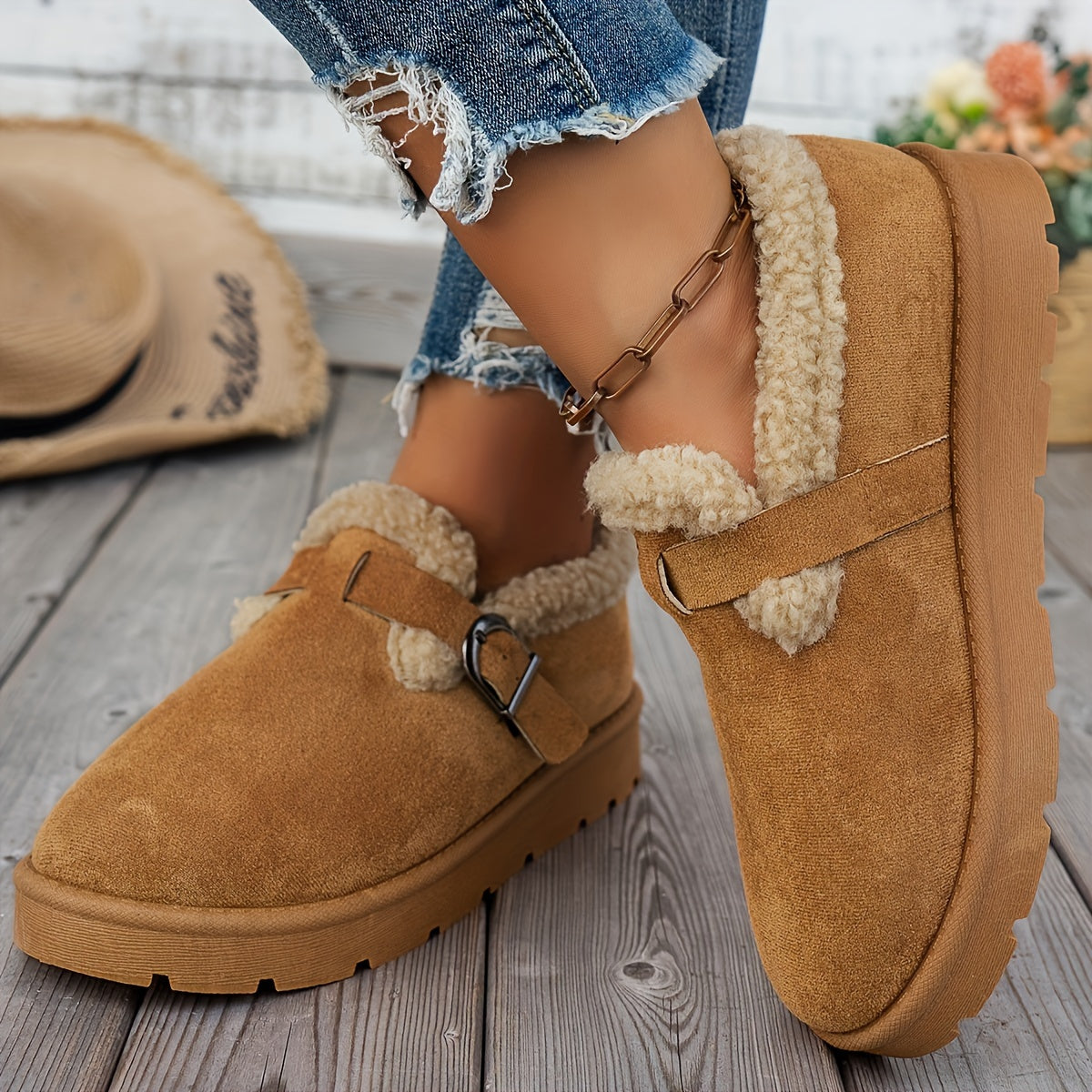 Women's Ankle Boots Warm Lining Non Slip Sole Strap 3